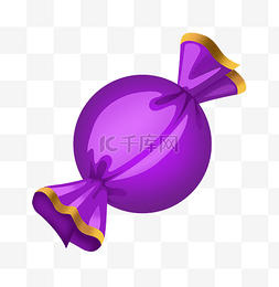 紫色糖果图片_手绘紫色糖果插画