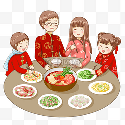 欢庆人物图片_新年2019年一家人团圆饭