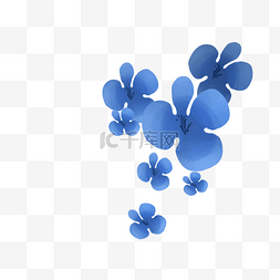 蓝色绣球玉兰花花朵