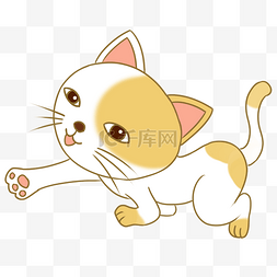 宠物矢量插画图片_手绘卡通可爱宠物小猫插画