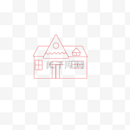 线条建筑手绘图片_卡通房子简约卡通房子