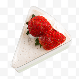 草莓甜品图片_三角形的草莓蛋糕免扣图