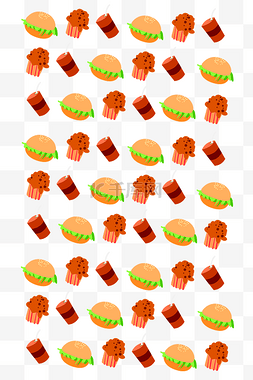 快餐美食插画图片_快餐美食汉堡底纹插画