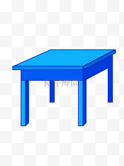 卡通桌子蓝色图片_蓝色卡通课桌psd设计素材