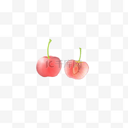 樱桃红色装饰水果清新图案