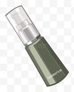 手绘卡通墨绿色化妆品瓶子