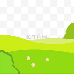 风景背景图绿色图片_绿色卡通植物风景矢量图