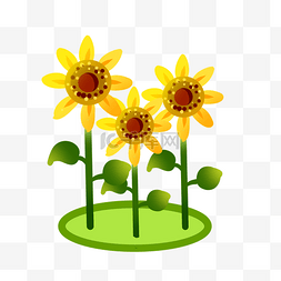 黄色植物向日葵元素