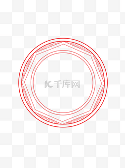 圆边框中国元素图片_中国风喜庆边框元素之复古古典图