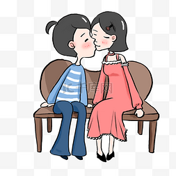 亲嘴的情侣图片_情人节亲嘴的情侣插画