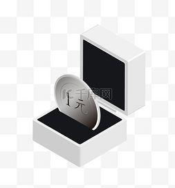 装礼物的盒子图片_装着一元硬币的盒子