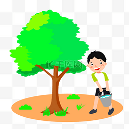 植树节图片_矢量卡通树木植树节