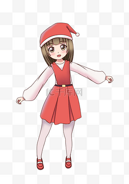 卡通少女日系图片_可爱少女圣诞装扮