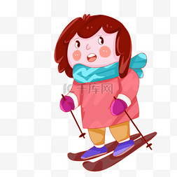 新年滑雪小女孩