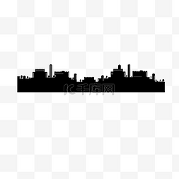 城堡海报图片_黑色系炫酷风格城市剪影