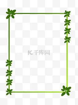 鲜花植物海报图片_绿色树叶手绘边框