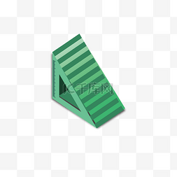绿色楼梯图片_卡通绿色的斜坡免抠图