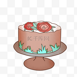 玫瑰公主蛋糕插画