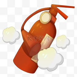干粉灭火器步骤图片_手绘消防器材干粉灭火器插画