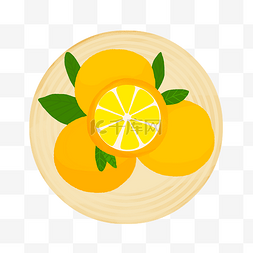 手绘黄色的橙子插画