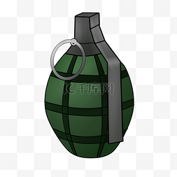手榴弹装饰图片_军绿色手榴弹插画