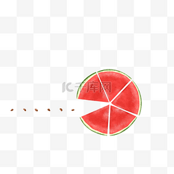 创意西瓜图片_红色新鲜水果果蔬创意西瓜手绘免