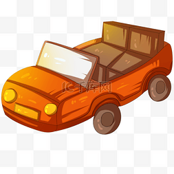 橘黄色敞篷车插画
