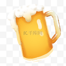 啤酒插画图片_红色的啤酒瓶子免抠图