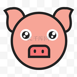猪图片_扁平化猪头PNG下载