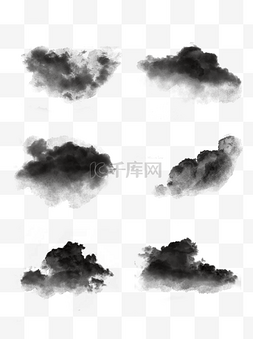 中国手绘云图片_黑色中国风国画水墨云套图