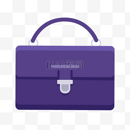 女士手提包手绘图片_手绘紫色手提包