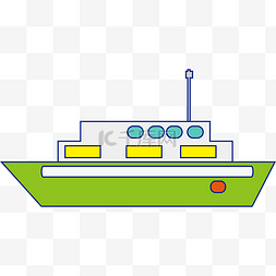 船海边图片_卡通可爱轮船矢量图