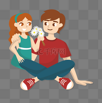 送花给爸爸矢量素材