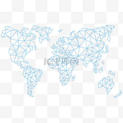 晶格化渐变彩色图片_卡通矢量晶格画线条世界地图