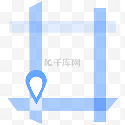 武汉旅游地图图片_科技感简约蓝色定位地图UI图标