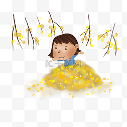 芒种儿童图片_立秋秋天谷堆里的女孩