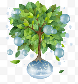 释放氧气图片_世界环保日大树和水分
