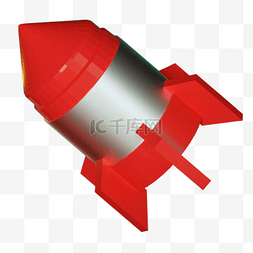 红色创意科技火箭元素