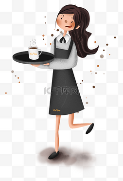 女性咖啡图片_工作系列咖啡店女店员