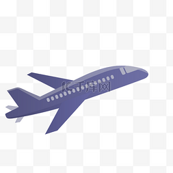 卡通客机飞机图片_卡通蓝色飞机PNG下载