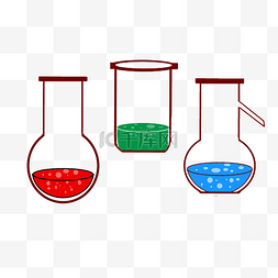 卡通玻璃制品图片_卡通化学烧瓶插画