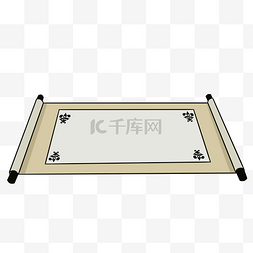 复古字画书画卷轴插画