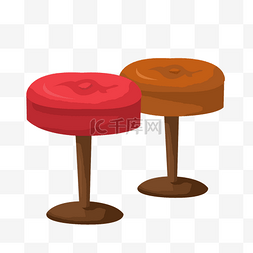 红色小凳子图片_彩绘圆形凳子