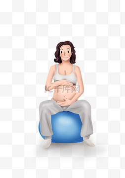 健身房锻炼图片_孕妇健身球和孕妇