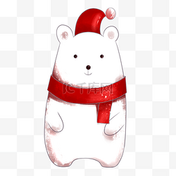 小北极熊图片_手绘圣诞节小熊插画