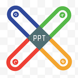 小清新颜色标签图片_PPT元素分类拼接