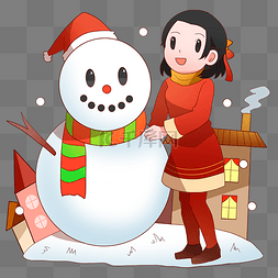 圣诞节人物雪人图片_圣诞节人物和雪人