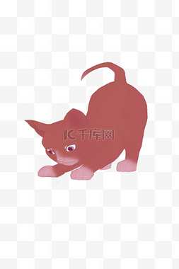 卡通猫捉老鼠图片_可爱红色小猫设计图
