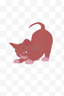 猫捉捉老鼠图片_可爱红色小猫设计图