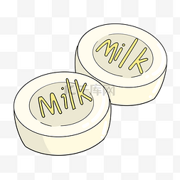 牛奶奶片卡通插画